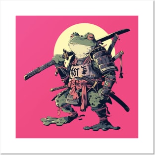 samurai frog Posters and Art